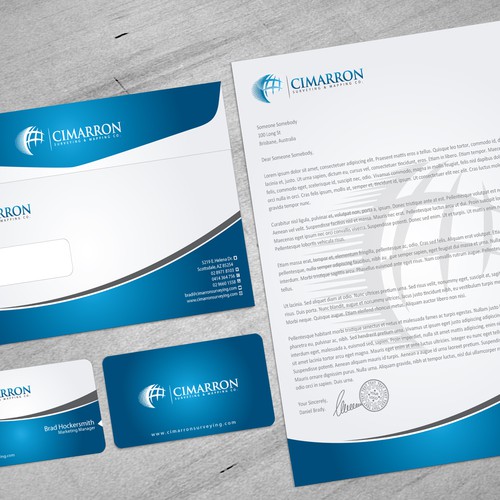 stationery for Cimarron Surveying & Mapping Co., Inc. Diseño de Umair Baloch