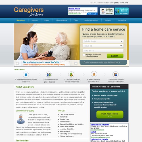 caregiversforhome.com needs a new website design デザイン by Debayan Ghosh