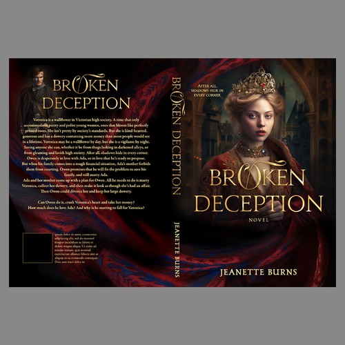 Book cover design for a novel called Broken Deception Design by dienel96