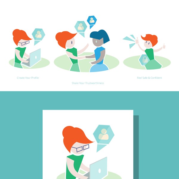 Illustrate vector badges for a new cloud-based service