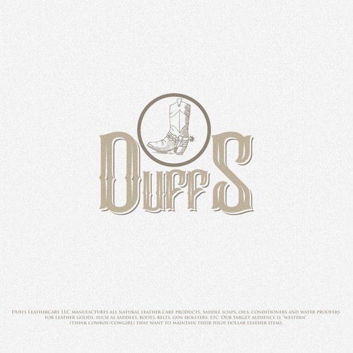 Find your inner cowboy and create an authentic western logo for Duffs Leathercare products. Ontwerp door ∙beko∙