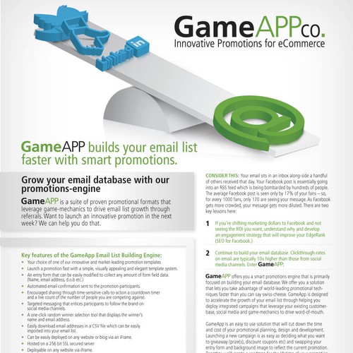 GameApp.Co needs a one-pager Diseño de stuartapsey