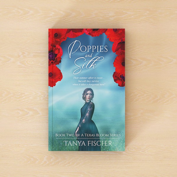 Design by eudornaworks titled "Poppies and Silk Book Cover Design"