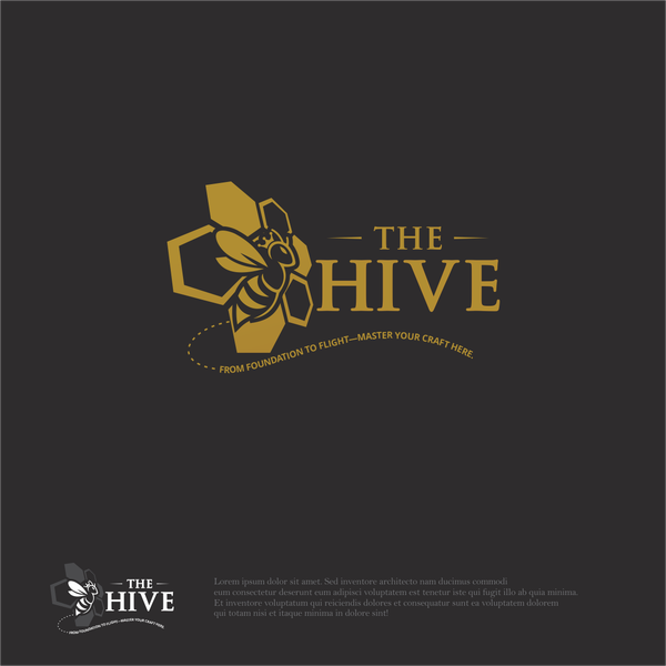 Design by Koela titled "THE Hive – Gold Identity Logo for Construction Industry"