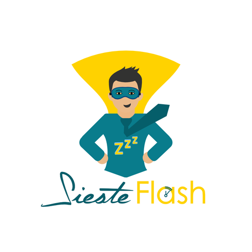 "Reinventez totalement un logo de super-heros : "Sieste Flash"" winning Logo & brand identity pack