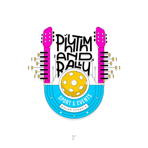 Music Meets Pickleball! Cool, musical logo for sports facility Design by Yeison Higuera