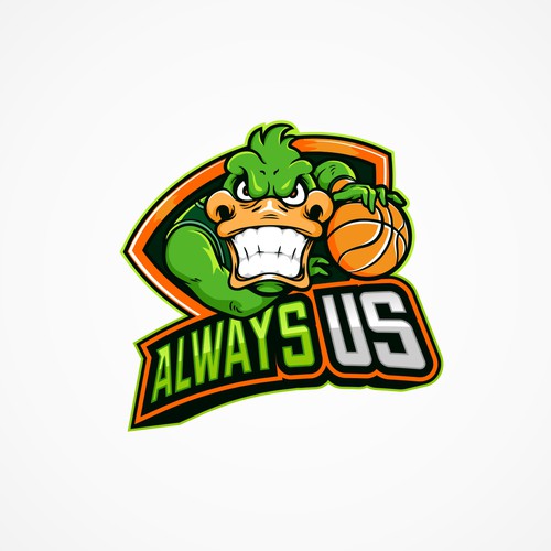 Basketball Logo for Always Us - Your Winning Logo Featured on Major Sports Network Ontwerp door brint'X