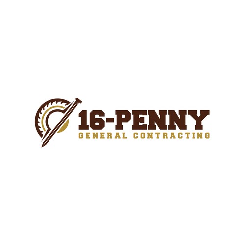 "16-Penny" Vintage Badge-Style Construction Logo Design by Arfian Huda