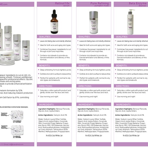 Skin care line seeks creative branding for brochure & fact sheet デザイン by katzeline