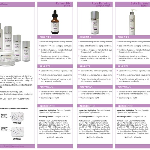 Skin care line seeks creative branding for brochure & fact sheet Print or packaging design contest