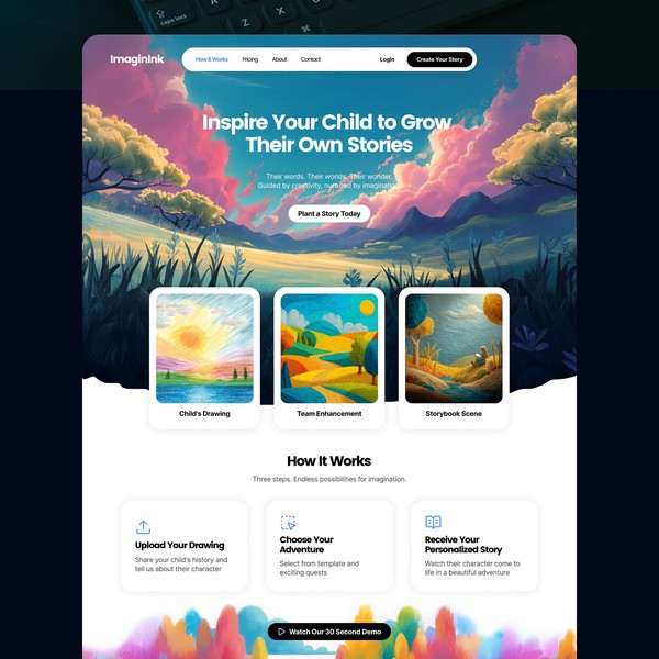 Creative Storytelling Landing Page