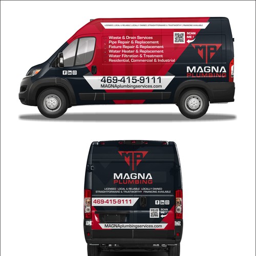 Informative, Clean Van Wrap for Plumbing Business Design by dnite