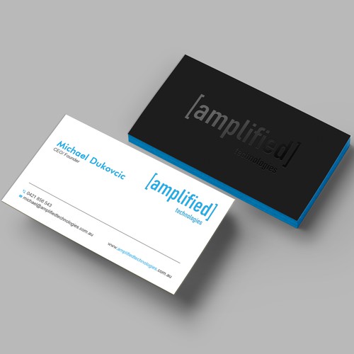Tech company business card design Design by Create_Point