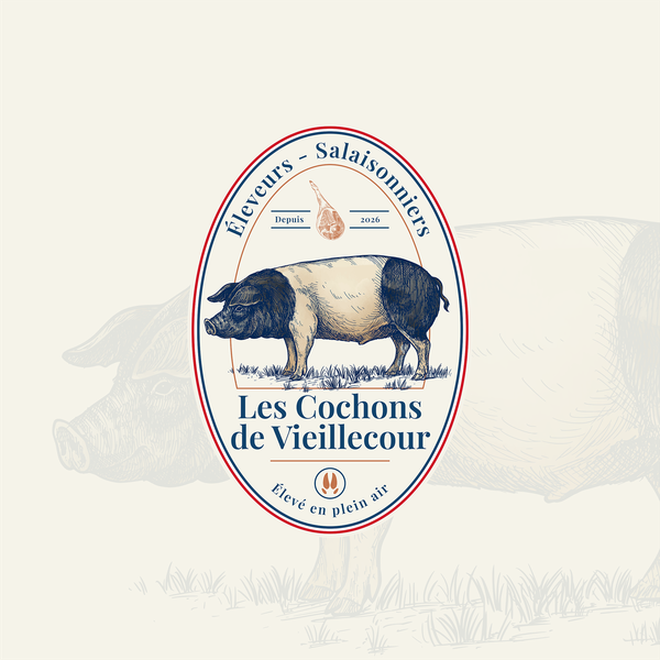 Logo Design for an Organic Outdoor Pig Farm & Artisan Charcuterie