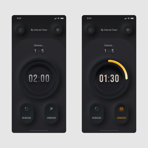Redesign a popular fitness timer app Design by M.Amiri