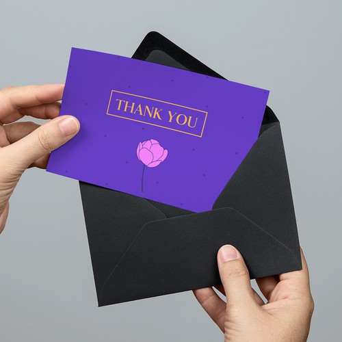 Thank you card design Design réalisé par Hanifa design