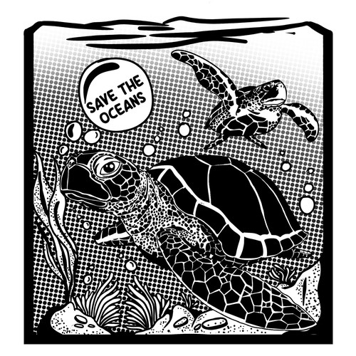SAVE THE OCEAN OR SAVE THE OCEANS Diseño de CREAT STUDIO