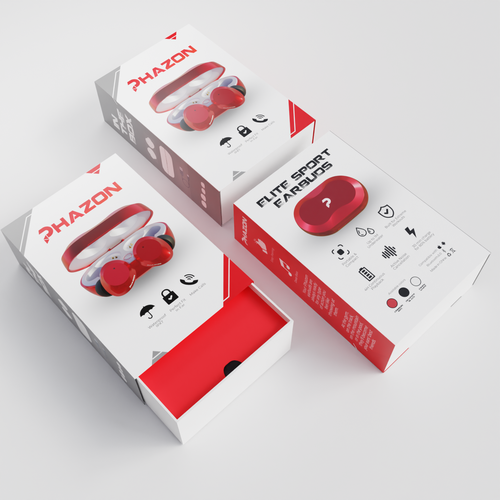 Wireless earbuds packaging box sleeve design Design por i•d•a•d