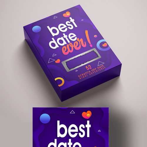 create a fun and eye-catching design for our date night idea box. Design by Chris John'son