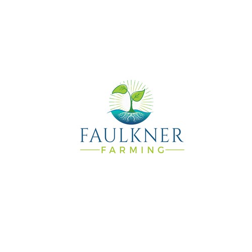 Sustainable & Regenerative Farming Logo and design work "Faulkner Farming" Design by Deep Concept™️