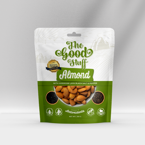 Design a standout packaging for a Nuts & Seeds Standee Pouch Design réalisé par Kedaigraphic