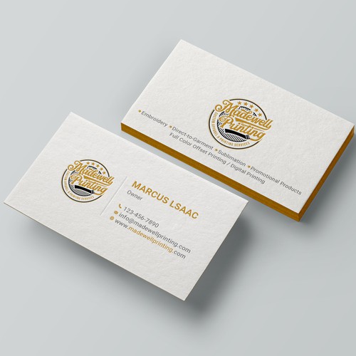 Business Card for a Custom Clothing/Product Business Design by Roni_