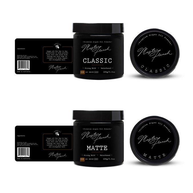 Product Label For Master French Mens Hair Pomade Guaranteed