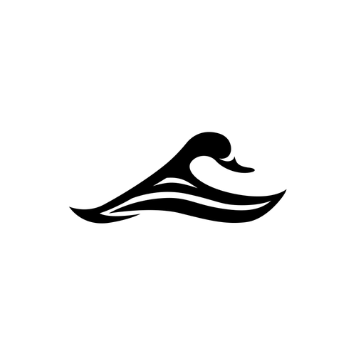 Coastal lifestyle brand featuring a mallard duck and wave, appeal to outdoor enthusiasts and surfers-ontwerp door Raz4rt