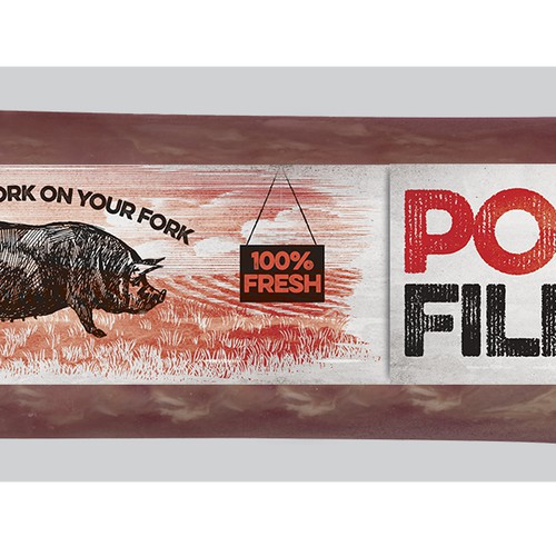 Create a striking top product label for a pork fillet product Design réalisé par Bracalone