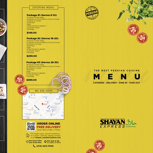 Design a menu for middle eastern restarant Design by Levy Camara