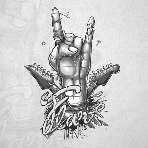 Rock band T-shirt design Design by Raidze