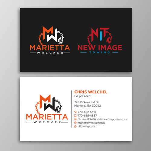 Powerful business card for large towing enterprise Design by Design sp