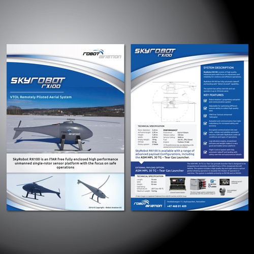 clean, high-tech flyer design for drones/UAVs that gives confidence and ...