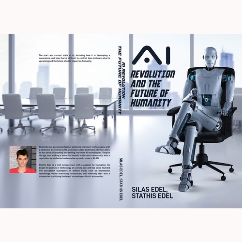 Futuristic AI Book Cover - AI vs Humans/Dark Design by Aaniyah.ahmed