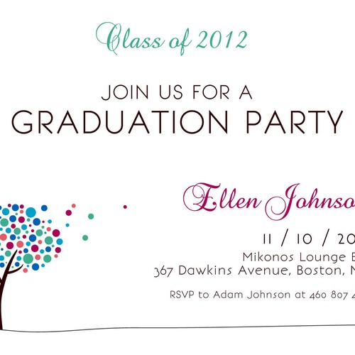 Picaboo 5" x 7" Flat Graduation Party Invitations (will award up to 15 designs!) Design by : : Michaela : :