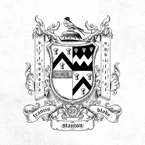 Re-design century old family crest on Ex-libris Design by TSpoon_D
