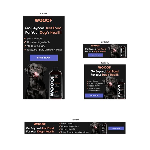 WOOOF Dog Multivitamin banner ads Design by Abbe