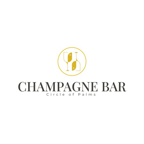 Luxury and modern Champagne Bar logo Design by ALTN