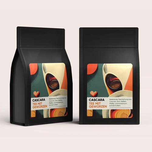 Cascara tea label Design by Experiva