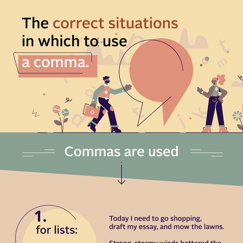 Comma rule infographic to appeal to students of any age Design by ladydart