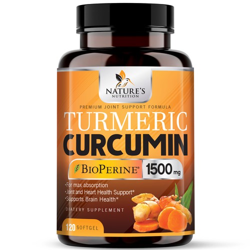 Nature's Nutrition - Needs a Colorful Turmeric Product Label Design by agooshe