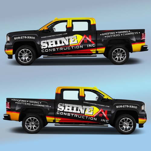 Roofing Company needs vehicle wrap! Guaranteed! Modern & Elegant for GMC Denali 2018 White Truck ! Design por Konstantin Graphics