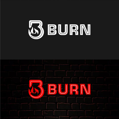 “Design a fierce, industrial-chic brand identity for a HIIT gym called BURN” Design by PrintFactory ™