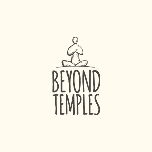Temple logo with the title 'Vintage sketch of spiritual man'