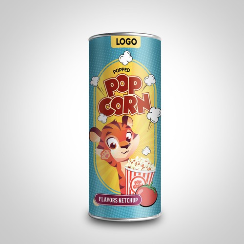 Premium Quality Popped Pop Corn Packaging Design by sougatacreative