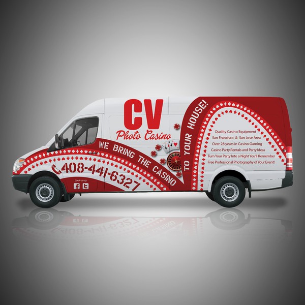 Design by Damir Miljković titled "Van Wrap For Casino Party Rentals"