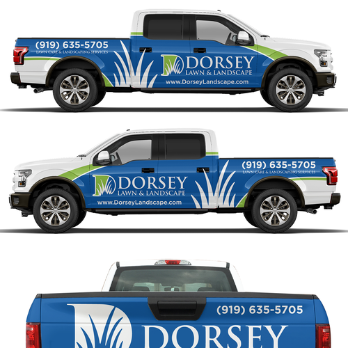 Lawn Care Truck Wrap Design - Ford F150 Crew Cab Design by theANUNGs