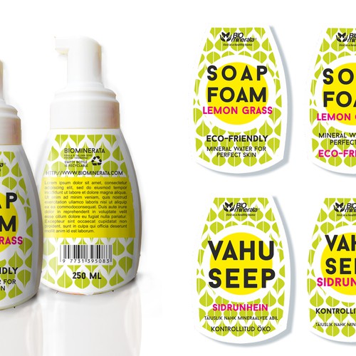 Create beautiful labels for ecofriendly liquid hand soap the only