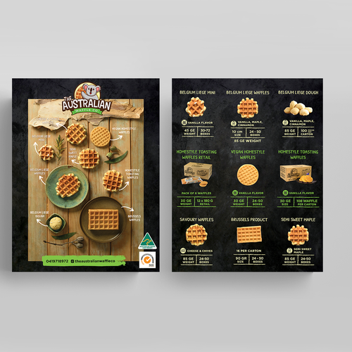 Waffles Product Sales Brochure Design by Clau489