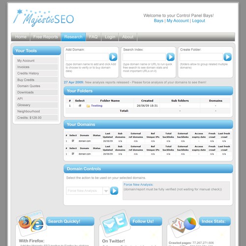 New Web Design for MajesticSEO Design by Bays